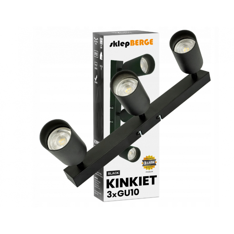 Reflektor sufitowy LED VIKI-X 3x GU10 - czarny
