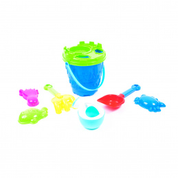 Aga4Kids Zestaw zabawek do piasku wiaderko + foremki, grabki i łopatka DS1027