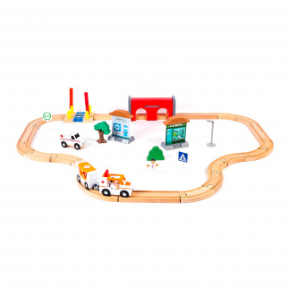 Aga4Kids KOLEJKA DREWNIANA DLA DZIECI DS5647