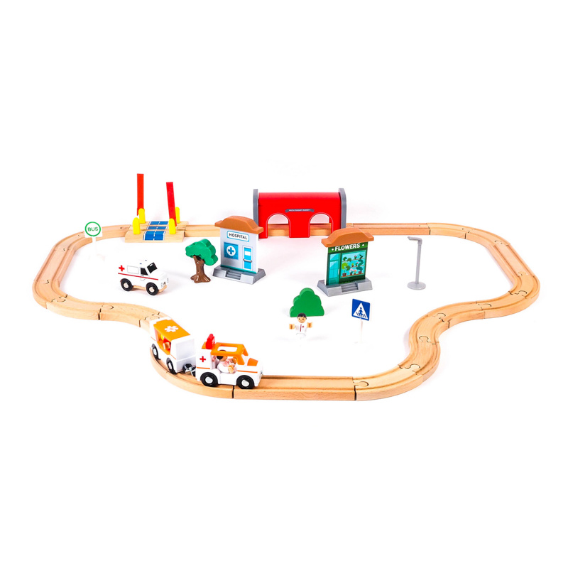 Aga4Kids KOLEJKA DREWNIANA DLA DZIECI DS5647