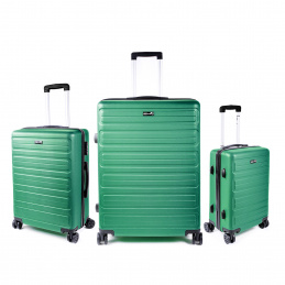 Aga Travel ZESTAW WALIZEK 3w1 KOMPLET WALIZKA PODRÓŻNA BAGAŻ MR4657 Jasno Zielony