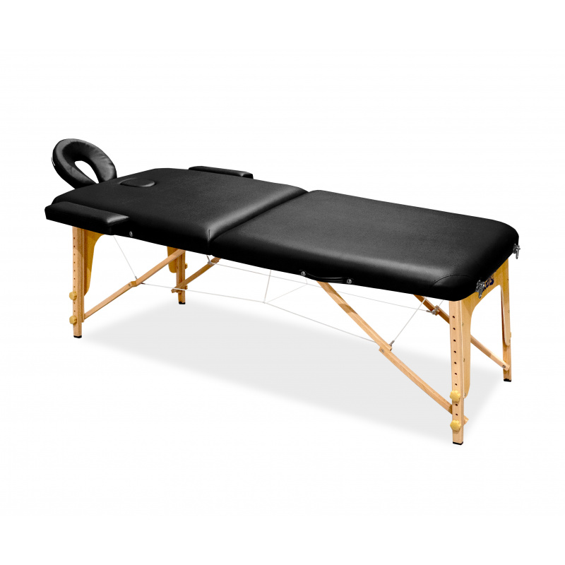 Aga Drewniane Składane łóżko do masażu + torba 185 x 60 cm MR5150 Czarny