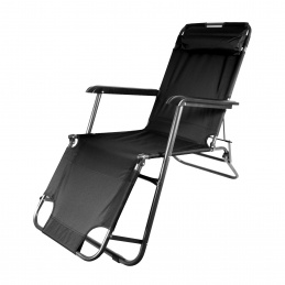 Aga Krzesło Turystyczne Składane Plażowe Leżak Fotel DS713 Czarny