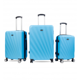 Aga Travel ZESTAW WALIZEK 3w1 KOMPLET WALIZKA PODRÓŻNA BAGAŻ MR4653 Niebieska