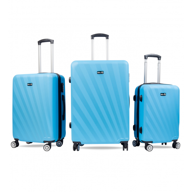 Aga Travel ZESTAW WALIZEK 3w1 KOMPLET WALIZKA PODRÓŻNA BAGAŻ MR4653 Niebieska