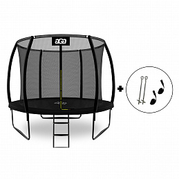 Aga SPORT EXCLUSIVE Trampolina 305 cm Czarna + siatka zabezpieczająca + drabinka + zestaw mocujący 2szt.