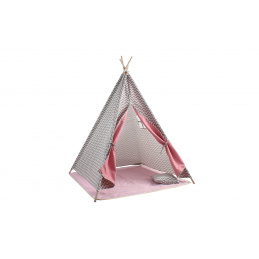 Aga4Kids Baby Teepee Stars szaro-różowe