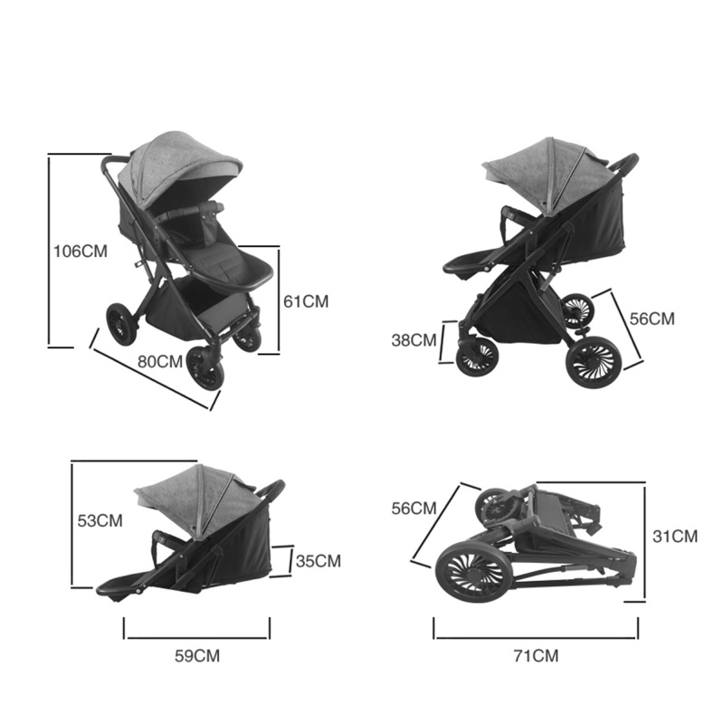 Aga Wózek wielofunkcyjny niebieski sportowy 1w1 składany