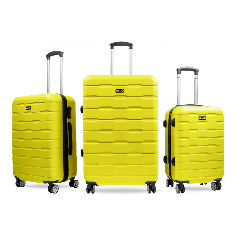 Aga Travel ZESTAW WALIZEK 3w1 KOMPLET WALIZKA PODRÓŻNA BAGAŻ MR4658 Żółty
