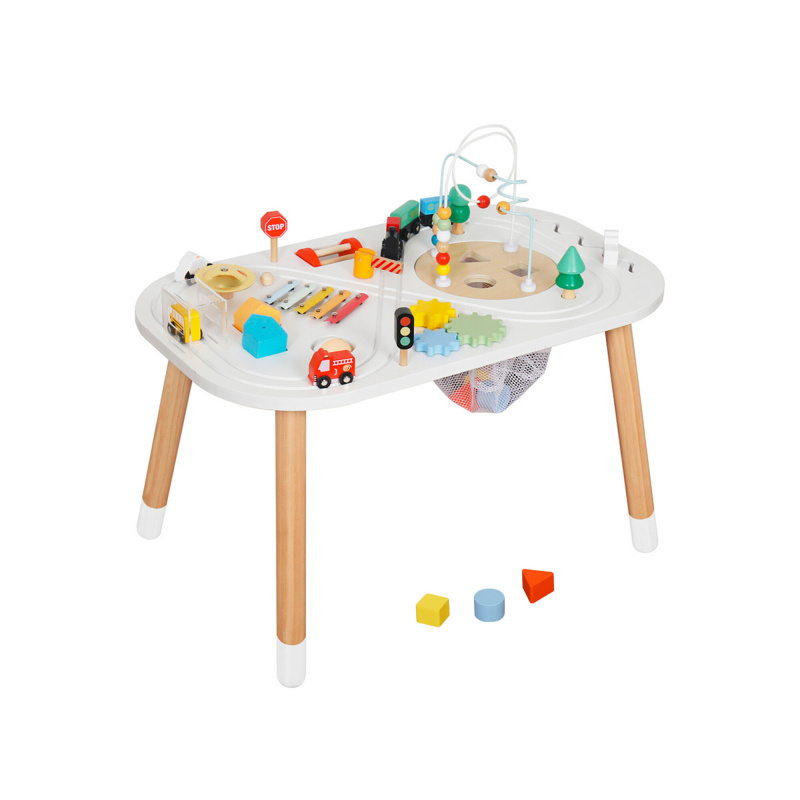 Stół Montessori dla dzieci Aga4Kids z aktywnościami i torami kolejowymi 2DZ249 - II GATUNEK