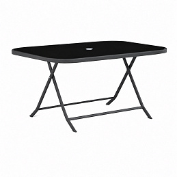 Stół ogrodowy Aga Bistro prostokątny 140 x 85 x 70 cm antracytowy