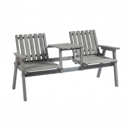 Aga Ławka ogrodowa ze stołem 152x70x83 cm Szara