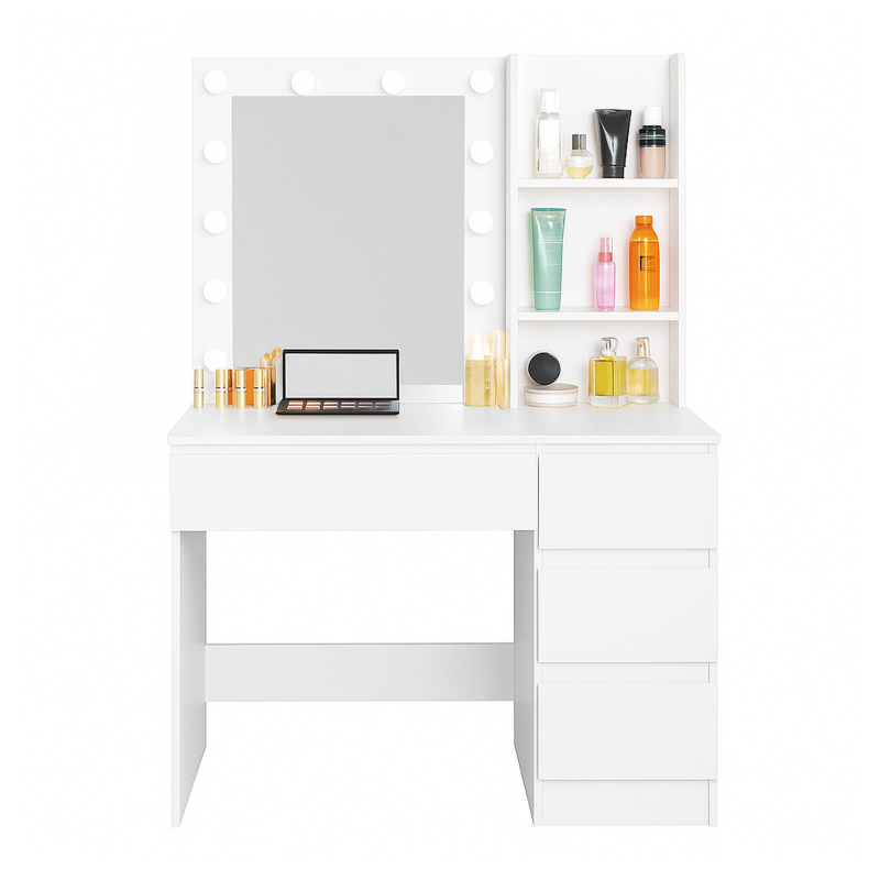 Aga Toaletka z lustrem i oświetleniem Matowa biała