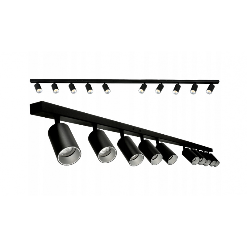 Reflektor sufitowy VIKI SILVER - 10xGU10 - czarny