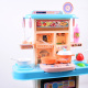 Aga4Kids KUCHNIA DLA DZIECI PLASTIKOWA - efekty świetlne i dźwiękowe, efekt pary i podłączenie do wody w kranie + akcesoria MR6133 Niebieski