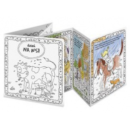 Książeczka harmonijka do kolorowania - Dzieciaki zwierzaki na wsi 5l+ MONUMI uniwersalny