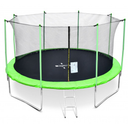 Legoni Trampolina 366 cm Jasnozielona + siatka ochronna wewnętrzna + drabinka