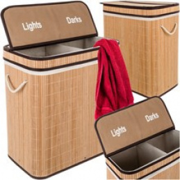 Bambusový koš na prádlo - dvoukomorový Ruhhy 24269