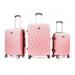 Aga Travel ZESTAW WALIZEK 3w1 KOMPLET WALIZKA PODRÓŻNA BAGAŻ MR4653 Różowy