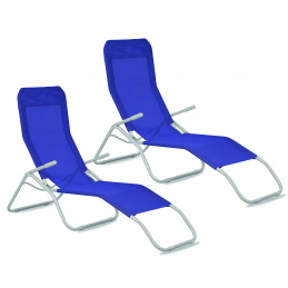 Aga 2x Leżak ogrodowy SIESTA Ciemnoniebieski