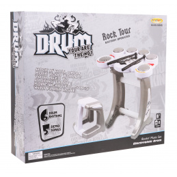 Elektroniczna Perkusja dla dzieci 6+ Stołek + 5 Padów + 2 Pałki + 5 Melodii DEMO