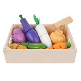 Zestaw owoców, warzyw, drewniany do krojenia Z11207