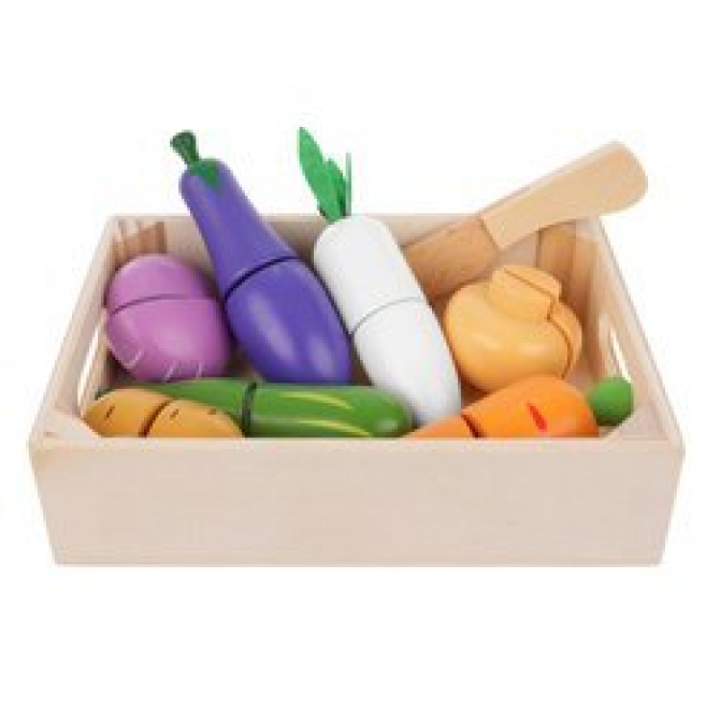 Zestaw owoców, warzyw, drewniany do krojenia Z11207