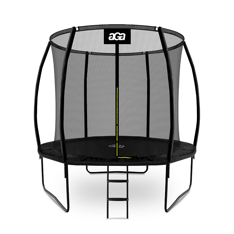 Aga SPORT EXCLUSIVE Trampolina 250 cm czarna + ochronna siatka + drabinka