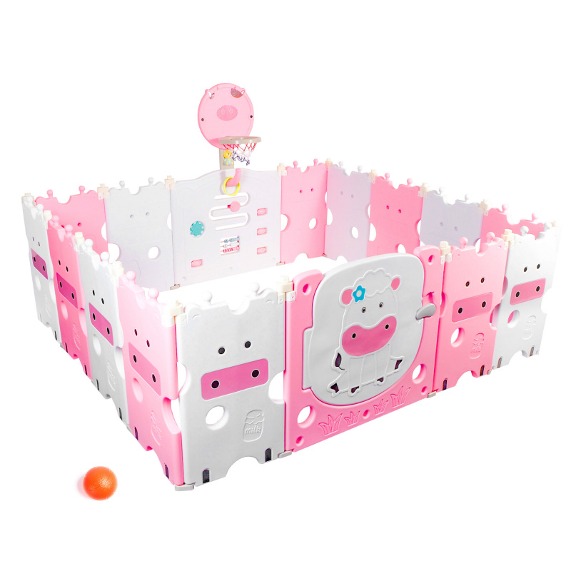 Aga4Kids Kojec dla dzieci plastikowy 186x156x64 cm Różowy DZ839