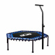 Aga FITNESS Trampolina 130 cm Niebieska + uchwyt