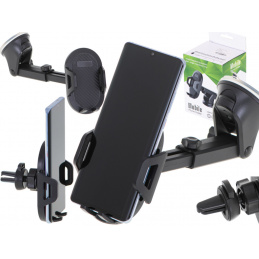 Uchwyt samochodowy 2w1 na telefon nawigację do kratki nawiewu na kokpit szybę
