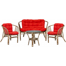 Aga Zestaw rattanowy BAHAMA Grey Red