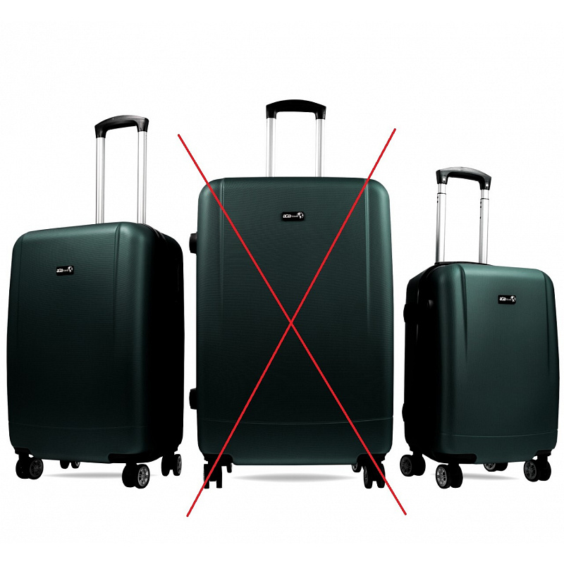 Aga Travel Zestaw walizek podróżnych Ciemnozielony, rozm. M + S, 6CZ020 - II. JAKOŚĆ