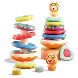 Aga4Kids Interaktywna, składana wieża z misiem