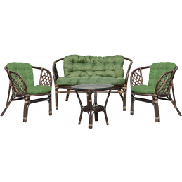 Aga Zestaw rattanowy BAHAMA Choco Dark Green
