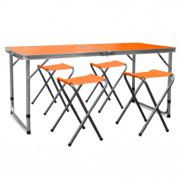 Aga Zestaw kempingowy składany pomarańczowy