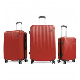 Aga Travel ZESTAW WALIZEK 3w1 KOMPLET WALIZKA PODRÓŻNA BAGAŻ MR4652 Czerwony