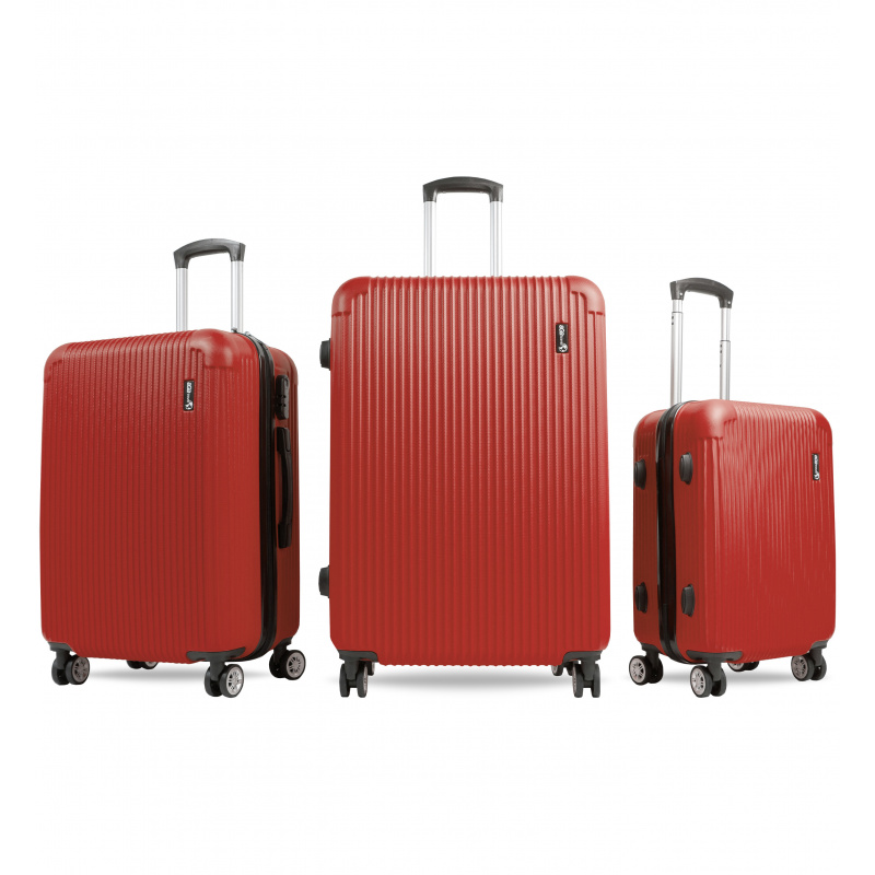 Aga Travel ZESTAW WALIZEK 3w1 KOMPLET WALIZKA PODRÓŻNA BAGAŻ MR4652 Czerwony
