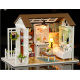 Domek dla lalek drewniany salon model do złożenia LED 8008-A