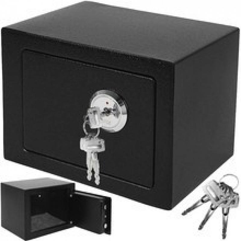 Trezor s mechanickým zámkem 230x170x170mm černá 6DAZ207 - II. JAKOST