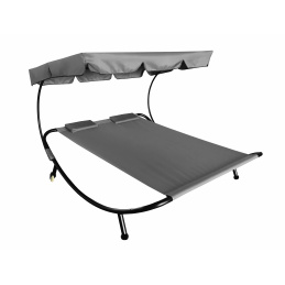 Aga Leżanka Leżak dla dwojga z baldachimem stal szary