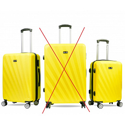 Aga Travel Zestaw walizek podróżnych, rozm. M + S Żółty 6CZ021 - II. JAKOŚĆ