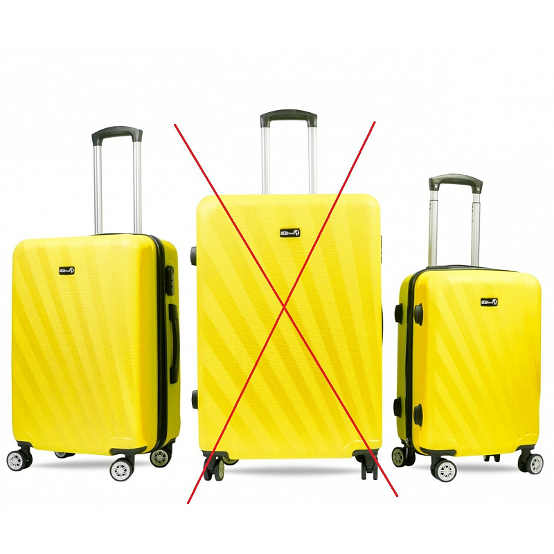 Aga Travel Zestaw walizek podróżnych, rozm. M + S Żółty 6CZ021 - II. JAKOŚĆ