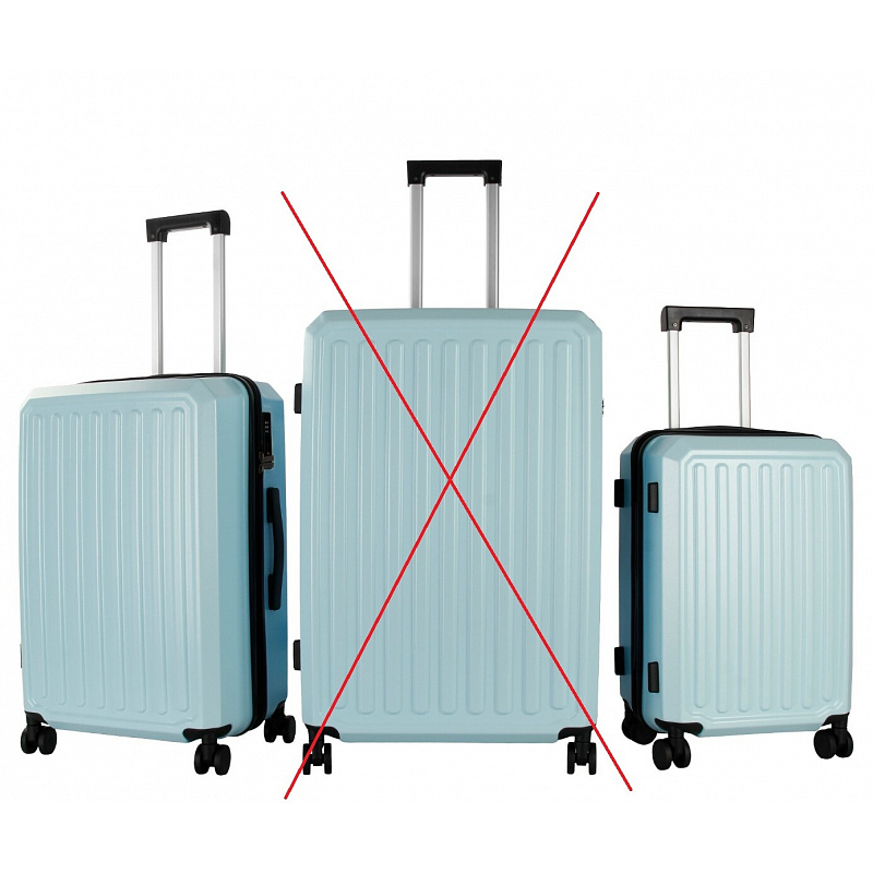 Aga Travel Zestaw walizek podróżnych rozm. M+S Niebieski 6CZ034 - II. JAKOŚĆ
