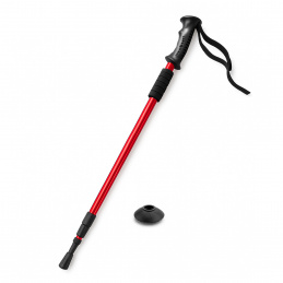 Aga Kij trekkingowy AntiShock 61-135 cm czerwone