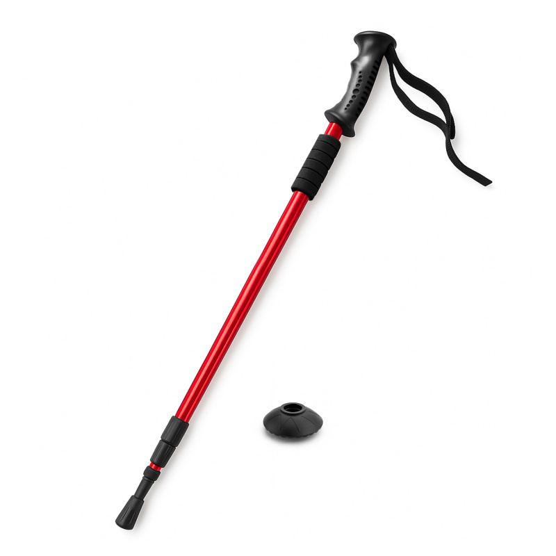Aga Kij trekkingowy AntiShock 61-135 cm czerwone
