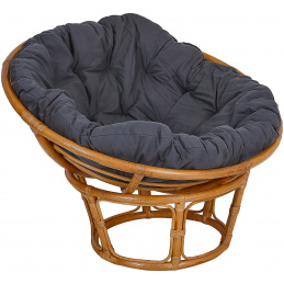 Aga Fotel rattanowy PAPASAN Ciemnoszary