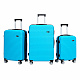Aga Travel ZESTAW WALIZEK 3w1 KOMPLET WALIZKA PODRÓŻNA BAGAŻ MR4651 Jasno niebieski