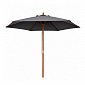 Linder Exclusiv Parasol ogrodowy z drewnianą konstrukcją 300 cm Ciemnoszary