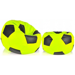 Aga Worek na sofę BALL XXXL czarny - jasnozielony + podnóżek
